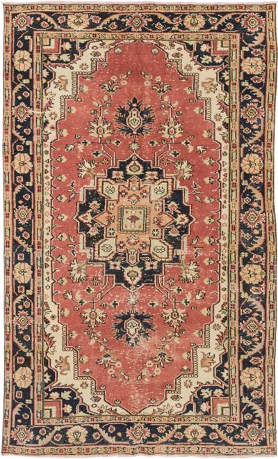 Vintage Turkish Hand-Knotted Rug - 5' 6" x 9' 2" (66" x 110")