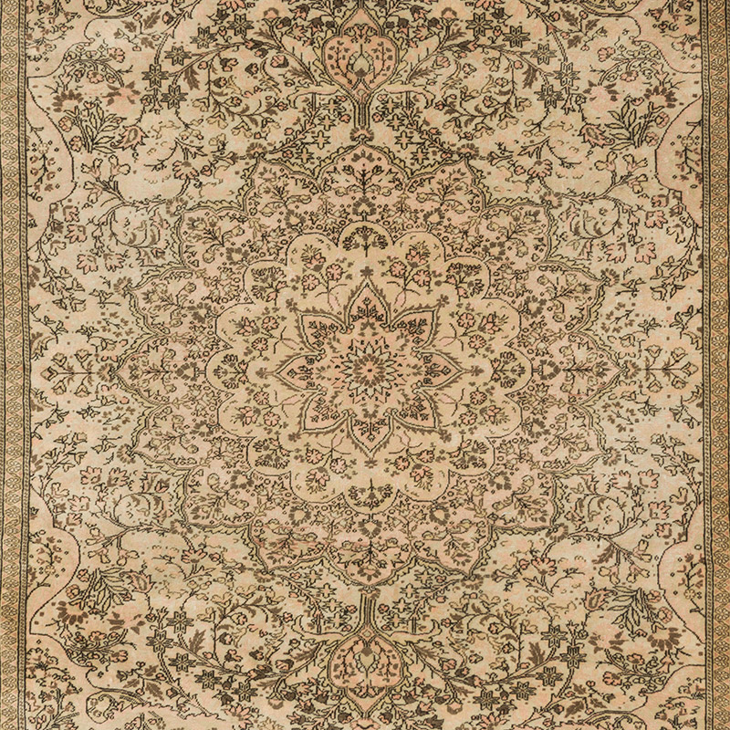 Alfombra Vintage Turca Anudada a Mano - 205 cm x 292 cm - K0091362