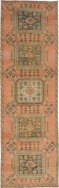 Vintage Turkish Hand-Knotted Runner - 3' 2" x 9' 11" (38" x 119")
