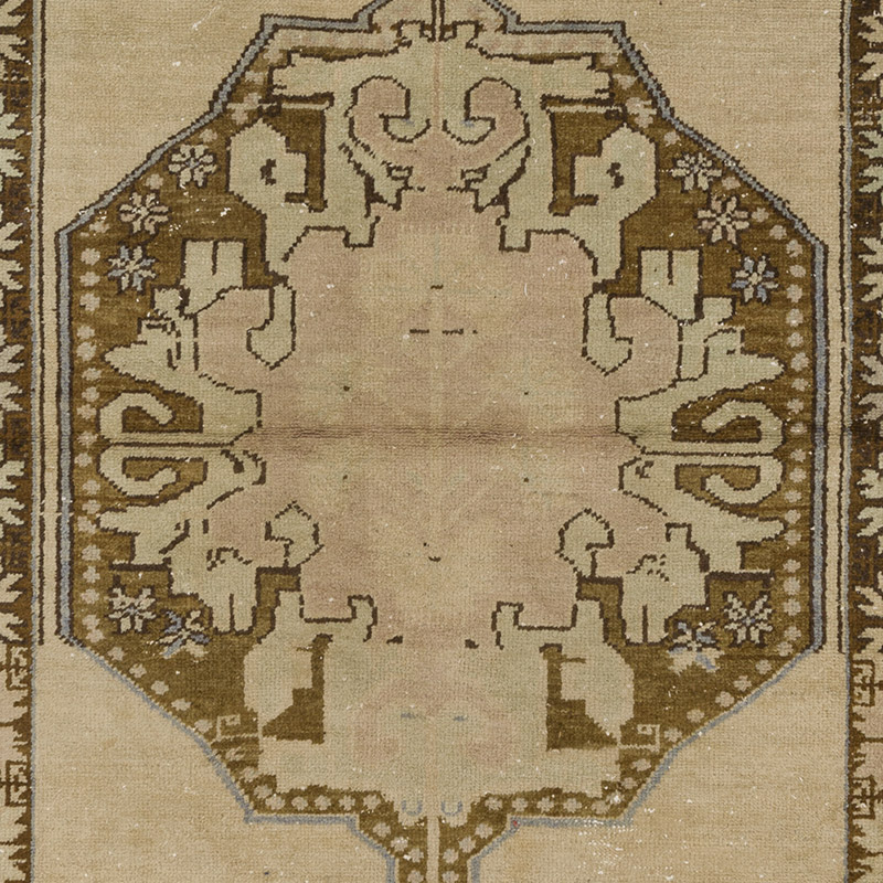 Vintage Turkish Hand-Knotted Rug - 4' 2" x 8' 8" (50" x 104") - K0091371