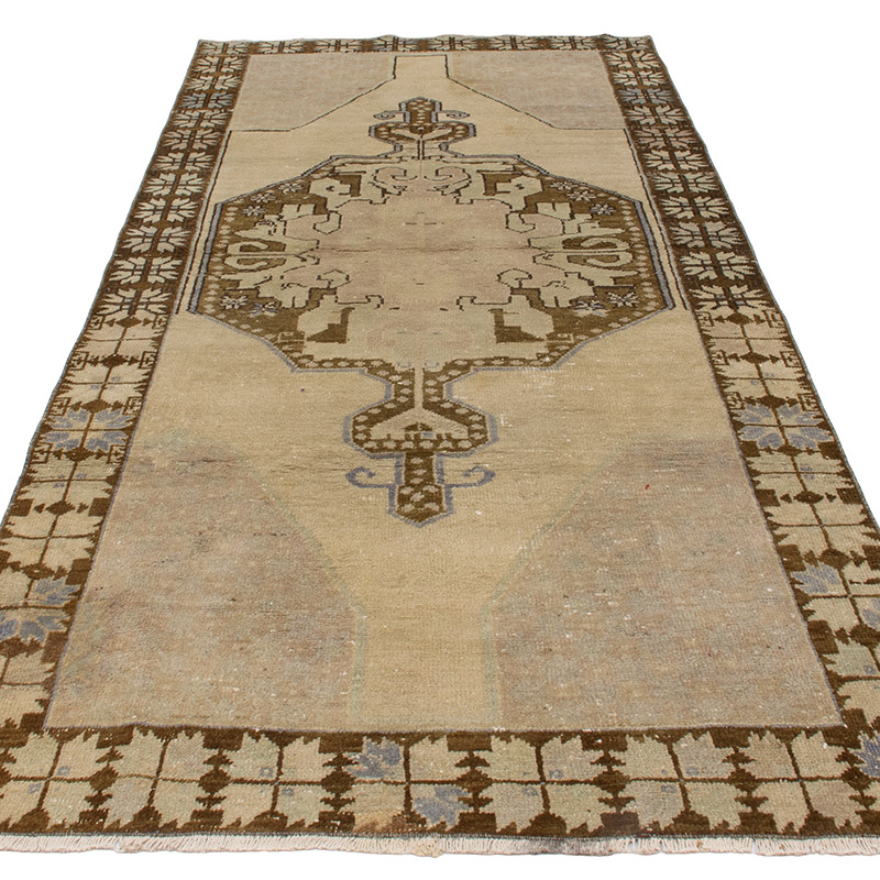 Vintage Turkish Hand-Knotted Rug - 4' 2" x 8' 8" (50" x 104") - K0091371