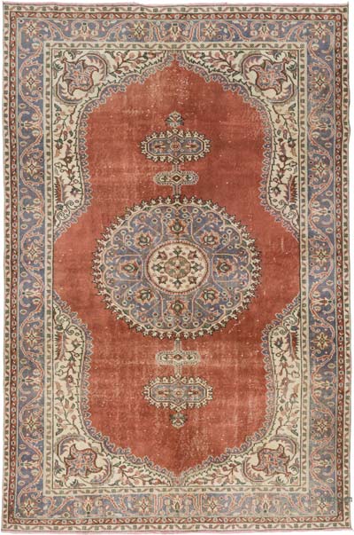 Vintage Turkish Hand-Knotted Rug - 6' 11" x 10' 4" (83" x 124")