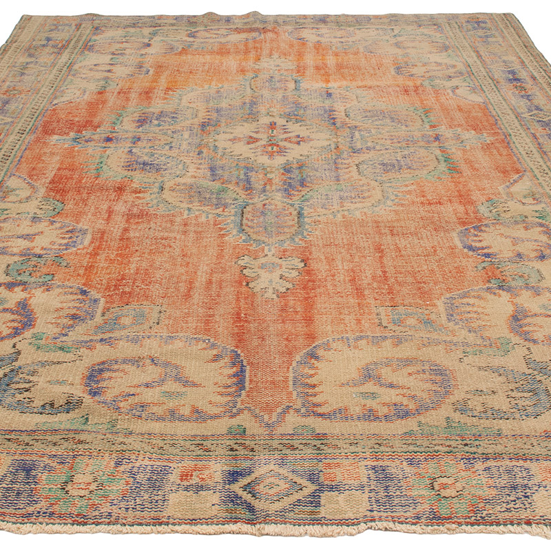 Alfombra Vintage Turca Anudada a Mano - 225 cm x 323 cm - K0091383