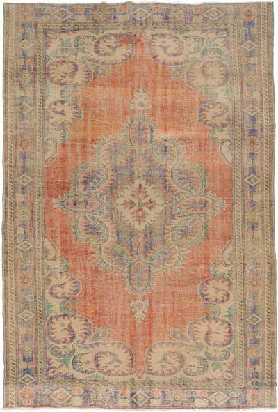 Vintage Turkish Hand-Knotted Rug - 7' 5" x 10' 7" (89" x 127")