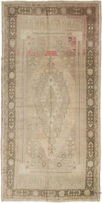 Vintage Turkish Hand-Knotted Rug - 5' 1" x 9' 9" (61" x 117")