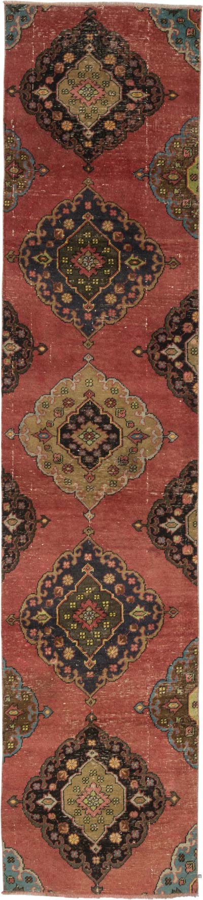 Vintage Turkish Hand-Knotted Runner - 2' 6" x 11' 2" (30" x 134")