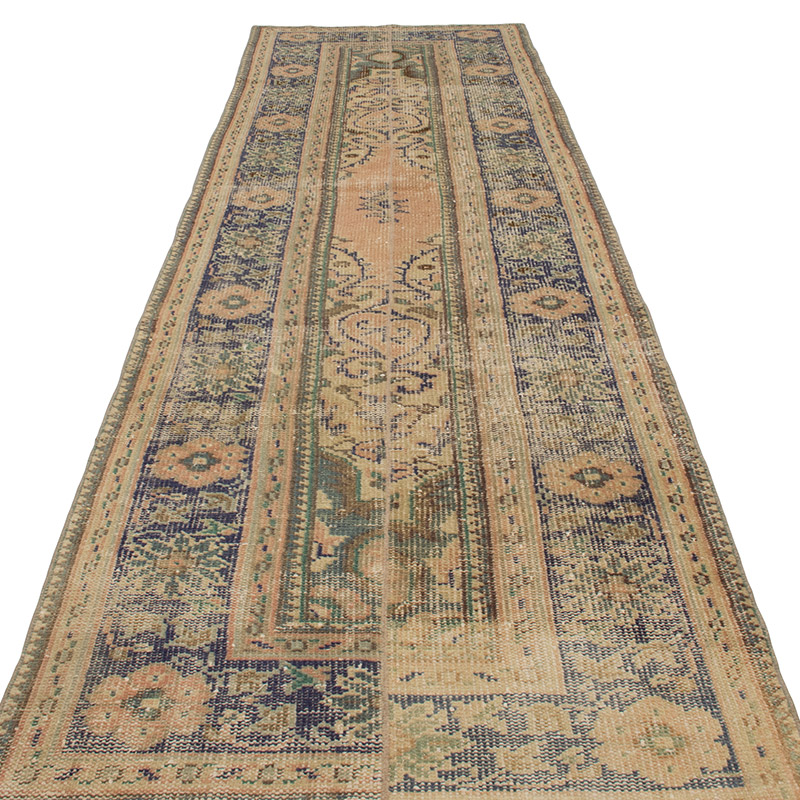 Vintage Turkish Hand-Knotted Runner - 3' 2" x 11'  (38" x 132") - K0091391