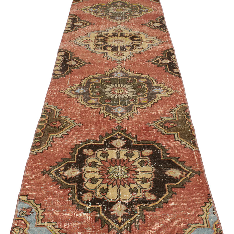 Vintage Turkish Hand-Knotted Runner - 2' 4" x 12' 9" (28" x 153") - K0091395