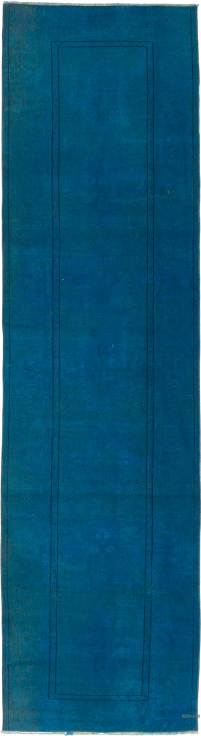 Over-dyed Vintage Hand-Knotted Turkish Runner - 2' 7" x 9' 6" (31" x 114")