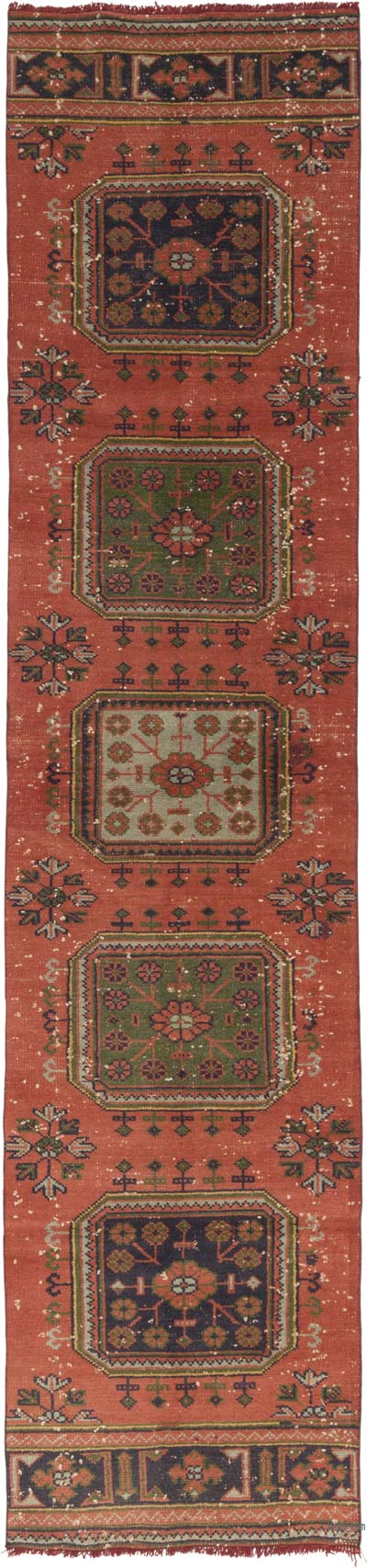 Vintage Turkish Hand-Knotted Runner - 2' 7" x 11' 1" (31" x 133")