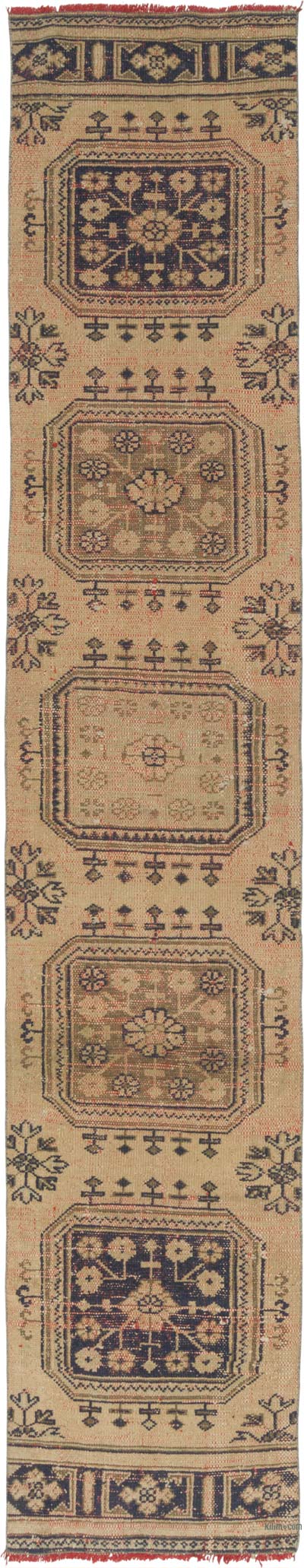 Vintage Turkish Hand-Knotted Runner - 2' 4" x 11' 6" (28" x 138")