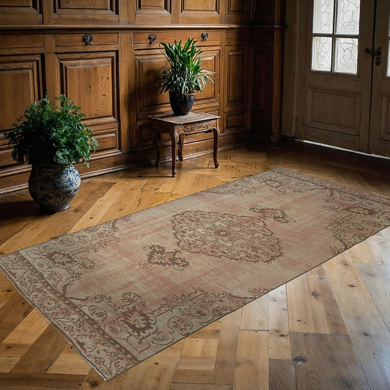Over-dyed Vintage Hand-Knotted Turkish Rug - 4' 4" x 8' 8" (52" x 104") - K0091406