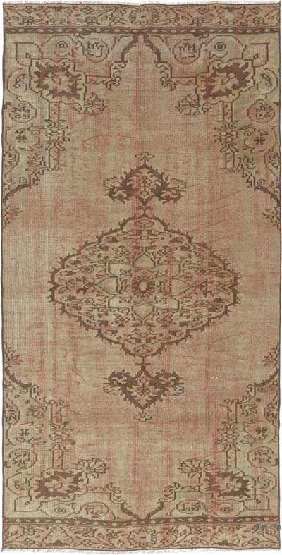 Boyalı El Dokuma Vintage Halı - 131 cm x 263 cm