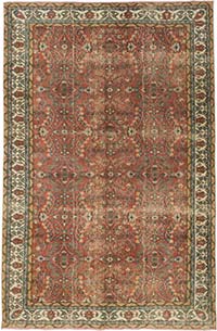 Vintage Turkish Hand-Knotted Rug - 6' 7" x 10' 1" (79" x 121")