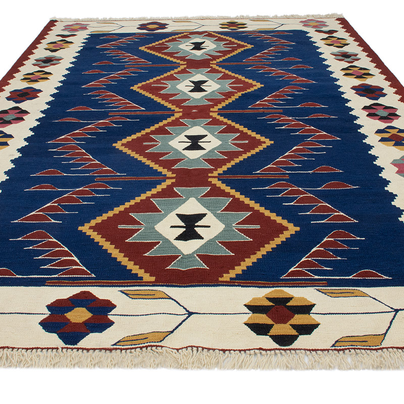 New Handwoven Turkish Kilim Rug - 6' 8" x 9' 8" (80" x 116") - K0091412