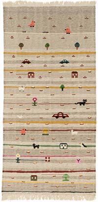Yeni Kök Boya El Dokuma Kilim - 124 cm x 255 cm