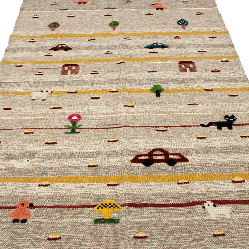 Yeni Kök Boya El Dokuma Kilim - 124 cm x 255 cm - K0091413