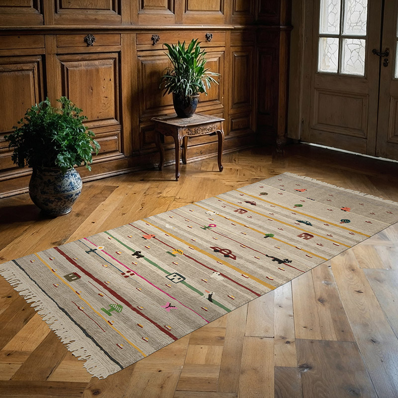 Yeni Kök Boya El Dokuma Kilim - 124 cm x 255 cm - K0091413