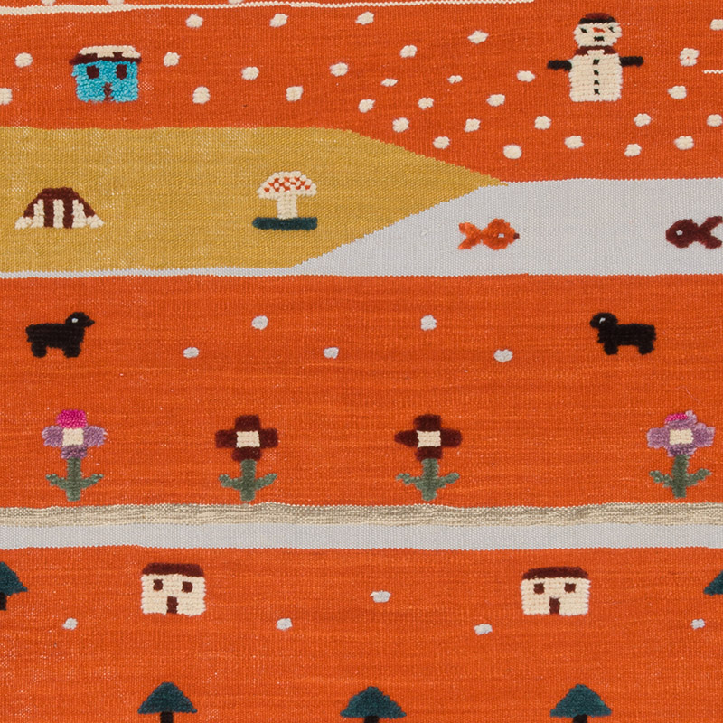 New Handwoven Turkish Kilim Rug - 4' 1" x 7' 4" (49" x 88") - K0091428