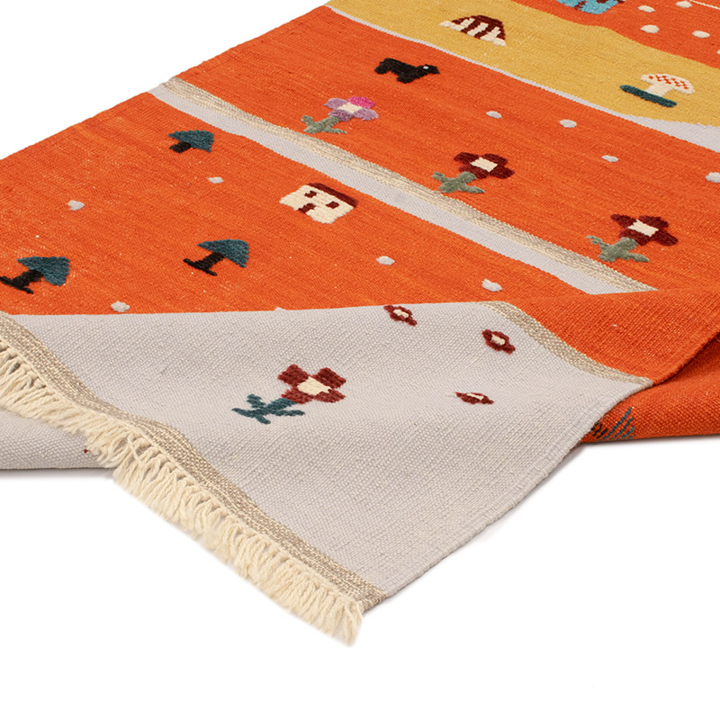 New Handwoven Turkish Kilim Rug - 4' 1" x 7' 4" (49" x 88") - K0091428