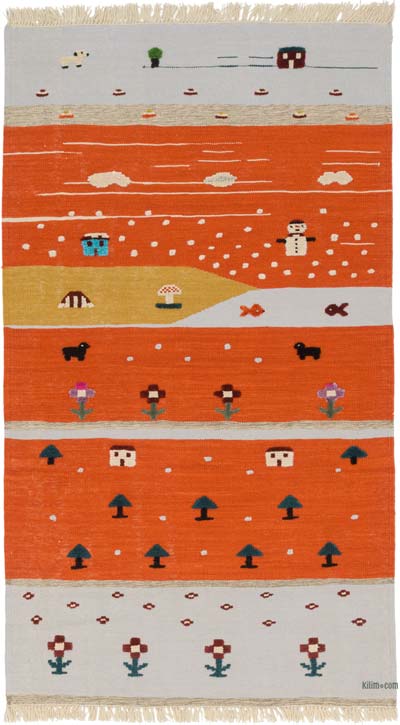 Yeni Kök Boya El Dokuma Kilim - 125 cm x 223 cm