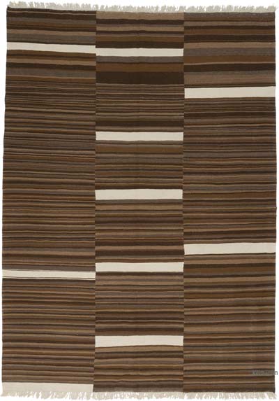 New Handwoven Turkish Kilim Rug - 7' 7" x 10' 8" (91" x 128")