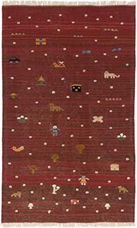 New Handwoven Turkish Kilim Rug - 4' 9" x 7' 8" (57" x 92")