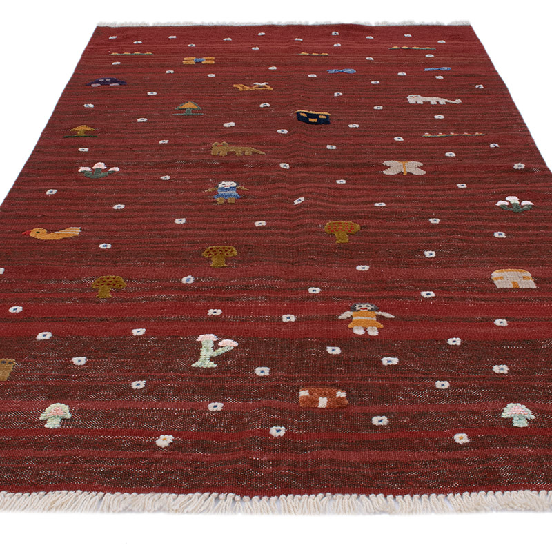 New Handwoven Turkish Kilim Rug - 4' 9" x 7' 8" (57" x 92") - K0091431