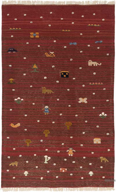 New Handwoven Turkish Kilim Rug - 4' 9" x 7' 8" (57" x 92")