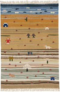 New Handwoven Turkish Kilim Rug - 3' 11" x 5' 8" (47" x 68")
