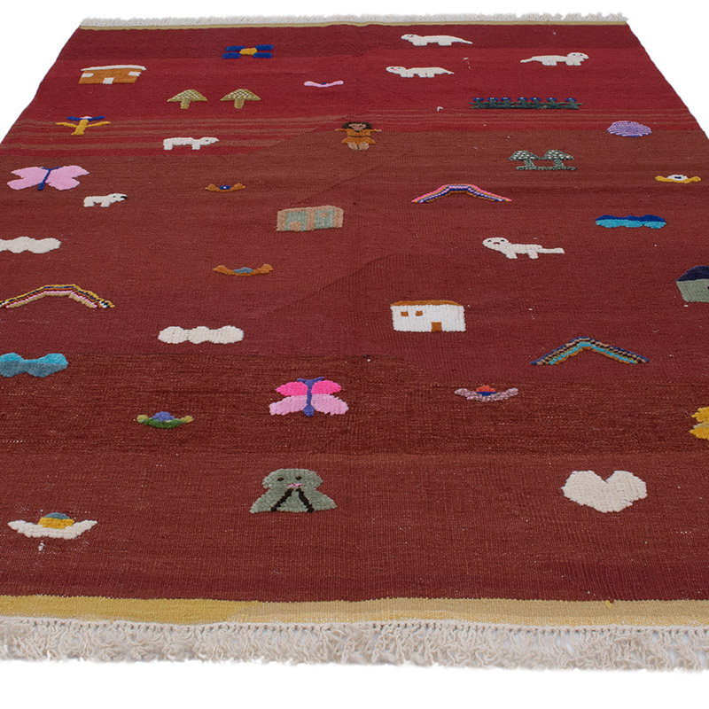 New Handwoven Turkish Kilim Rug - 5' 7" x 7' 10" (67" x 94") - K0091437