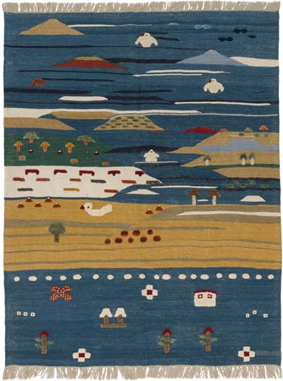 Yeni Kök Boya El Dokuma Kilim - 159 cm x 207 cm