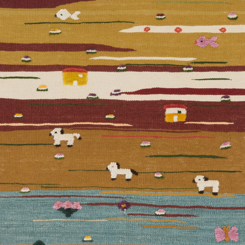 New Handwoven Turkish Kilim Rug - 3' 6" x 4' 2" (42" x 50") - K0091439
