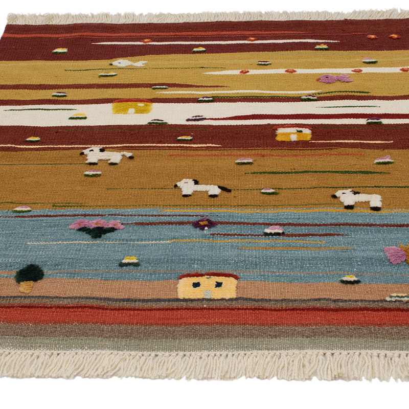 New Handwoven Turkish Kilim Rug - 3' 6" x 4' 2" (42" x 50") - K0091439