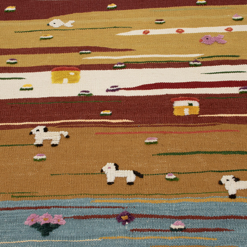 New Handwoven Turkish Kilim Rug - 3' 6" x 4' 2" (42" x 50") - K0091439
