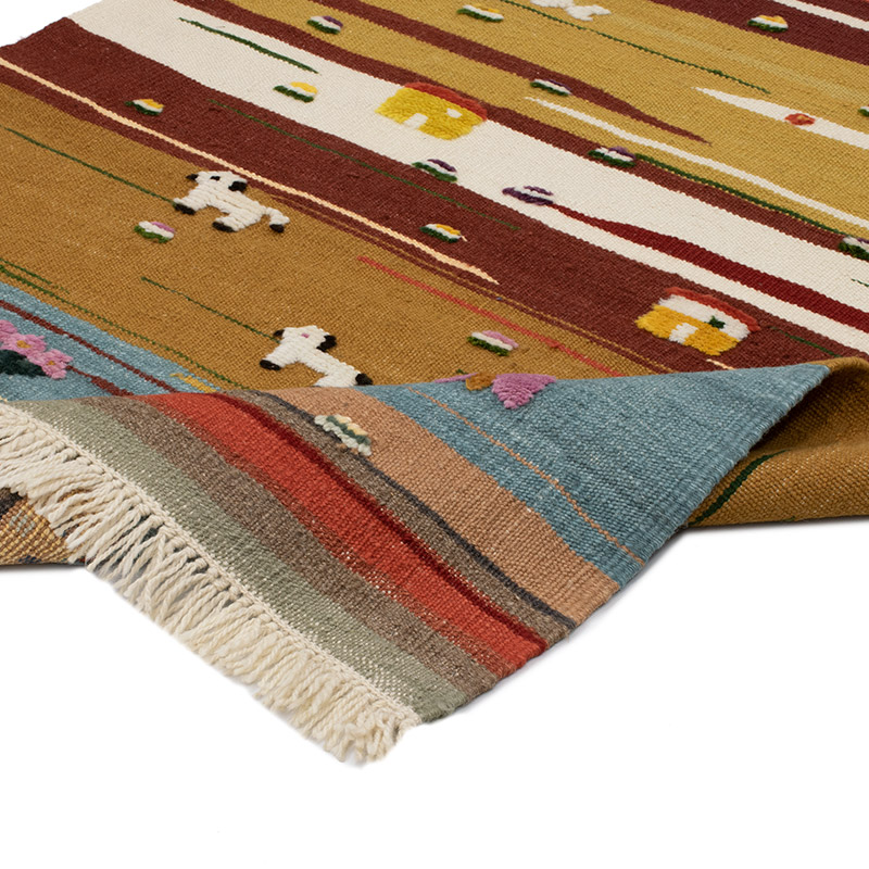 New Handwoven Turkish Kilim Rug - 3' 6" x 4' 2" (42" x 50") - K0091439