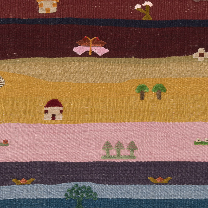 New Handwoven Turkish Kilim Rug - 4' 4" x 6'  (52" x 72") - K0091440
