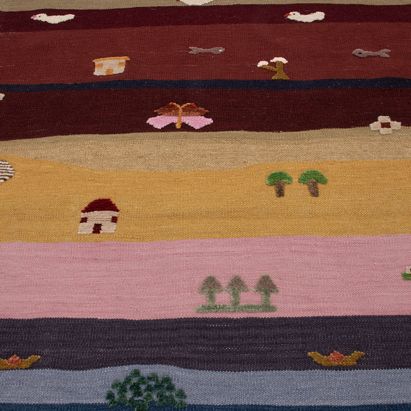 New Handwoven Turkish Kilim Rug - 4' 4" x 6'  (52" x 72") - K0091440