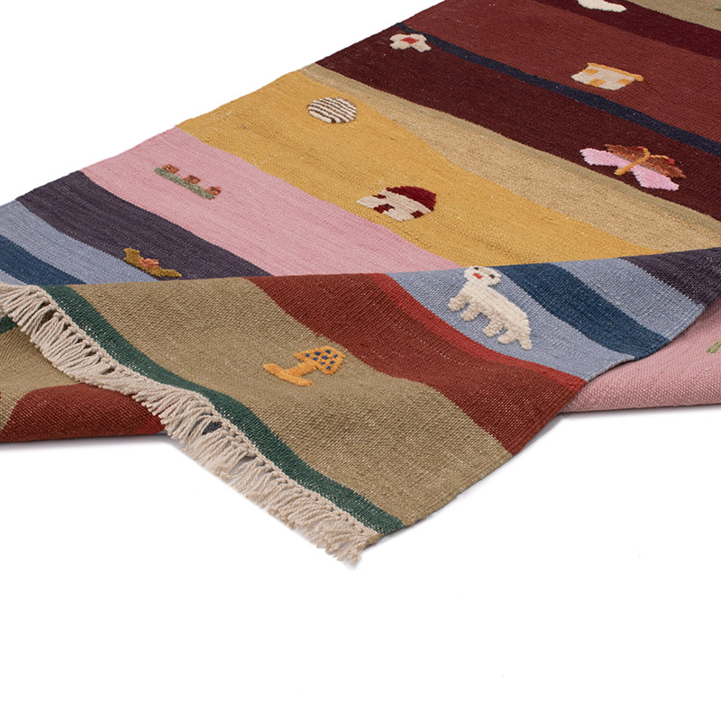 New Handwoven Turkish Kilim Rug - 4' 4" x 6'  (52" x 72") - K0091440