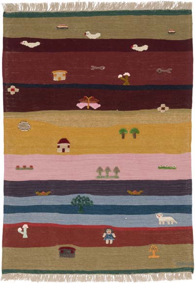 New Handwoven Turkish Kilim Rug - 131 cm x 182 cm