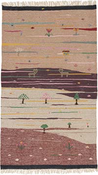 New Handwoven Turkish Kilim Rug - 3' 6" x 6'  (42" x 72")