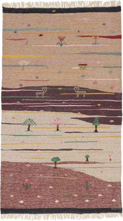 New Handwoven Turkish Kilim Rug - 3' 6" x 6'  (42" x 72")