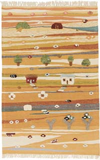 New Handwoven Turkish Kilim Rug - 3' 4" x 5' 1" (40" x 61")