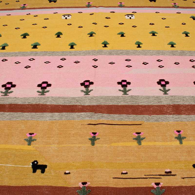 New Handwoven Turkish Kilim Rug - 7' 1" x 10' 10" (85" x 130") - K0091450