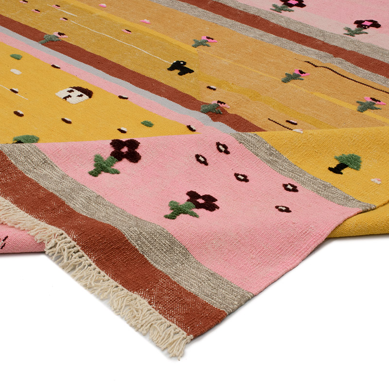 New Handwoven Turkish Kilim Rug - 7' 1" x 10' 10" (85" x 130") - K0091450