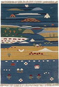 New Handwoven Turkish Kilim Rug - 4' 3" x 5' 11" (51" x 71")