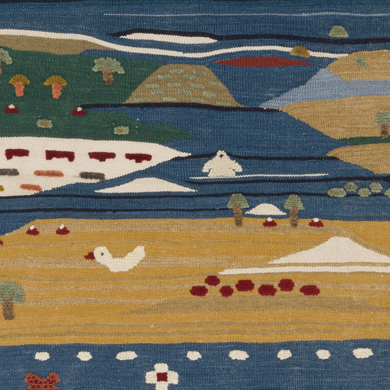 New Handwoven Turkish Kilim Rug - 4' 3" x 5' 11" (51" x 71") - K0091451