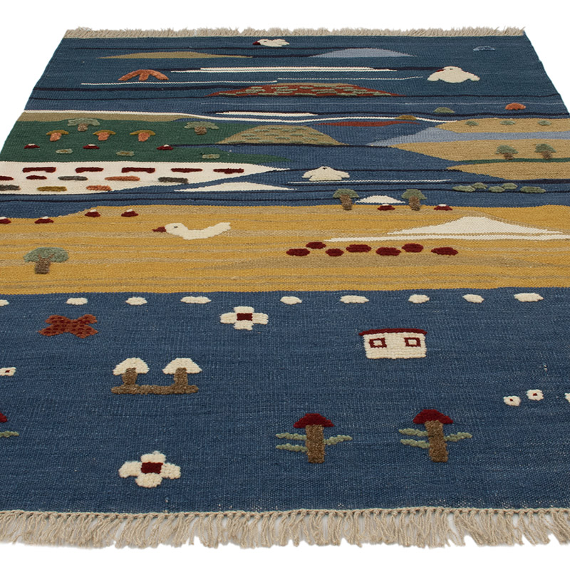 New Handwoven Turkish Kilim Rug - 4' 3" x 5' 11" (51" x 71") - K0091451
