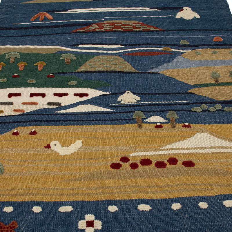 New Handwoven Turkish Kilim Rug - 4' 3" x 5' 11" (51" x 71") - K0091451