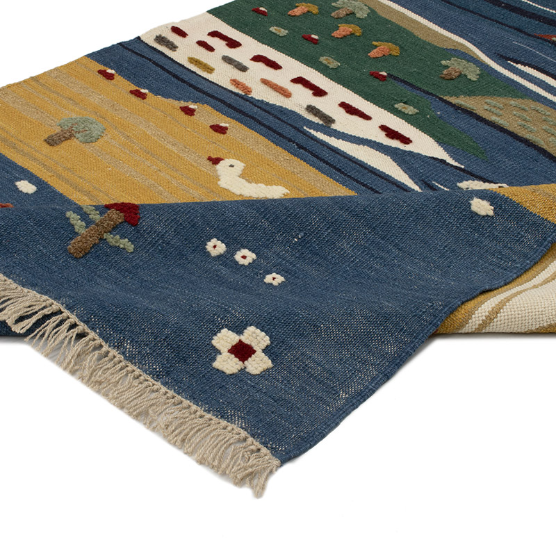 New Handwoven Turkish Kilim Rug - 4' 3" x 5' 11" (51" x 71") - K0091451